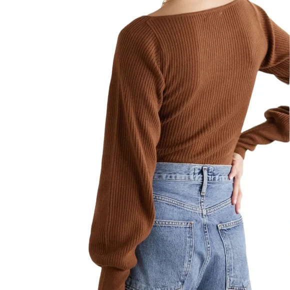 Reformation Cashmere Hart Sweater Cinnamon S NWT - Picture 2 of 12